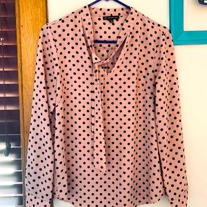 Pink polka dot blouse